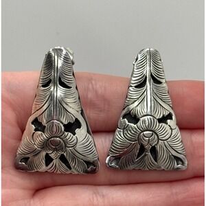Suarti BA Bali 925 Sterling Silver Flower Leaf Earrings